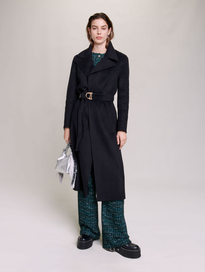 Belted double-faced coat