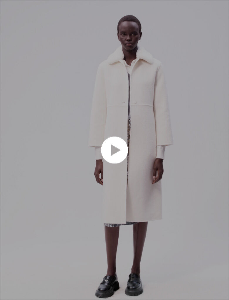 Wool coat with removable collar Long coats Maje