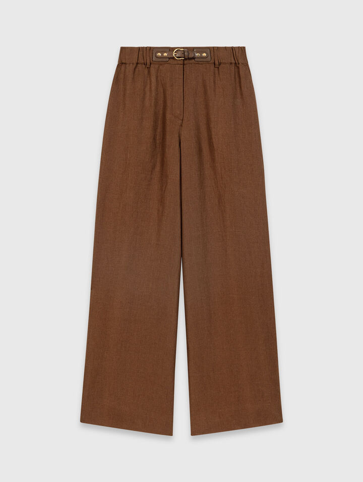 Linen-blend trousers