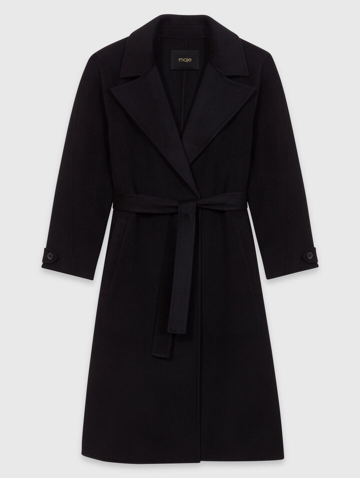 Double-faced mid-length coat