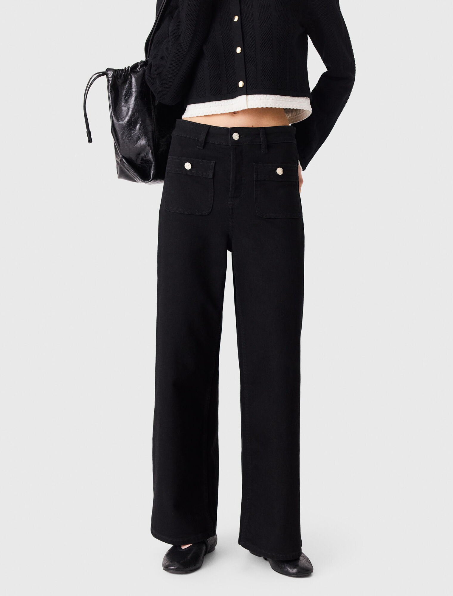 Straight-leg jeans with patch pockets