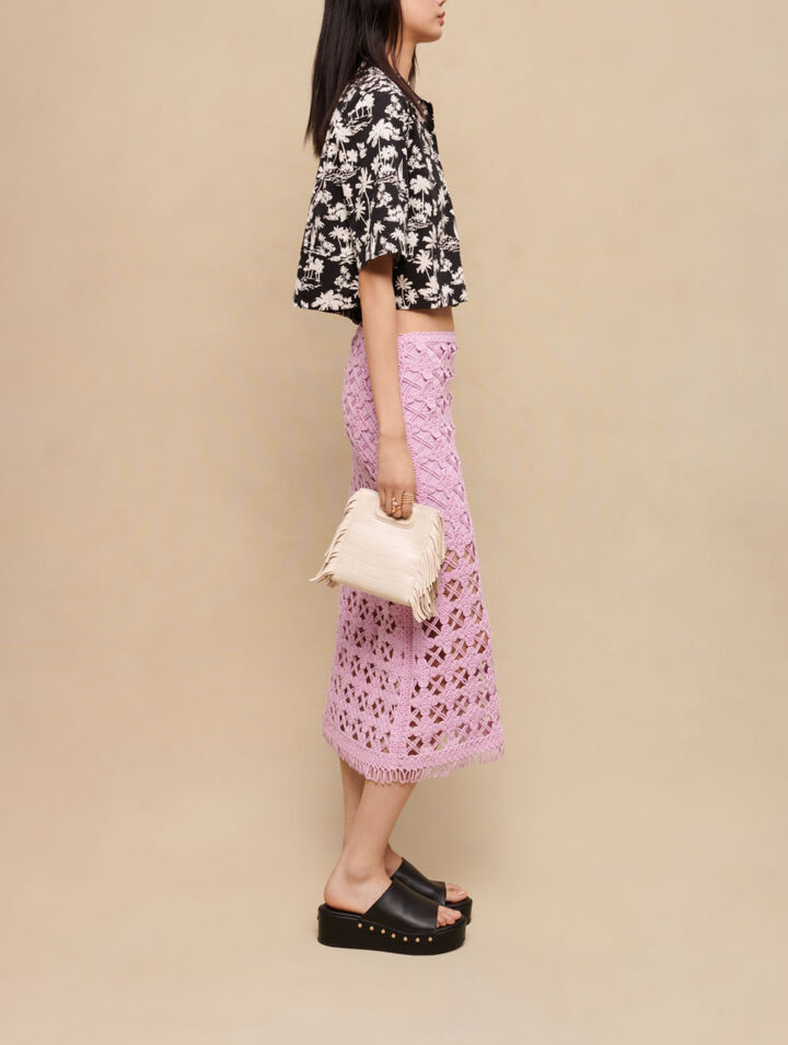 Palm print short shirt