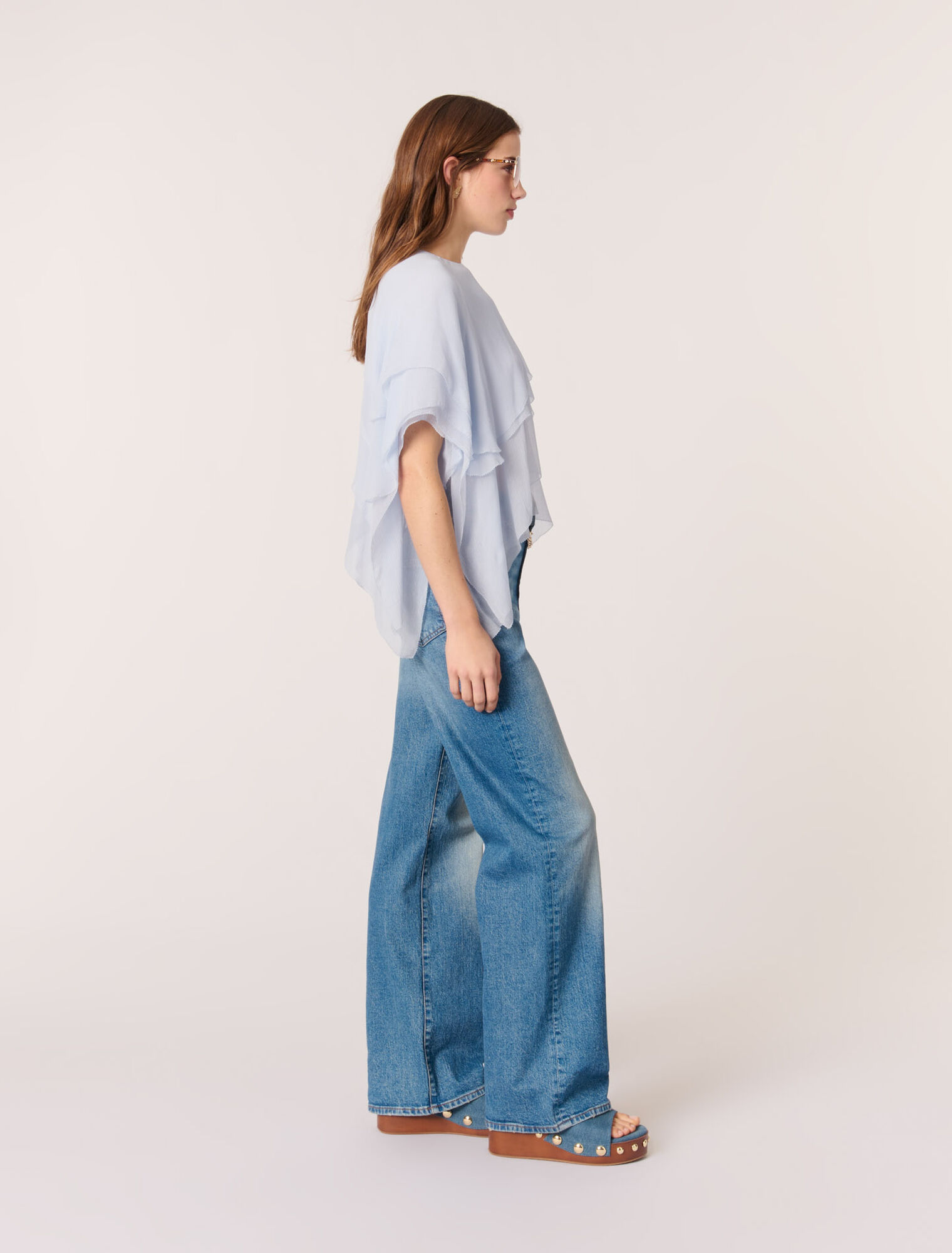 Ruffled chiffon top
