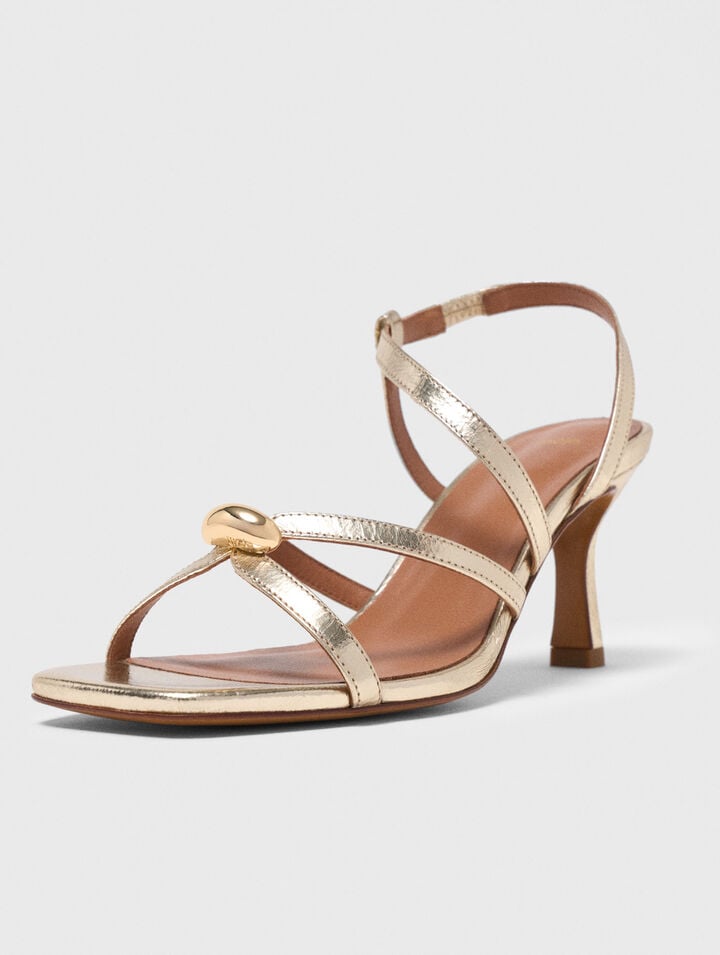 Metallic multi-strap sandals