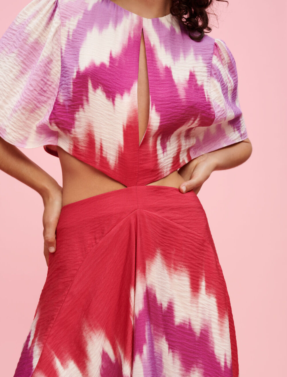 Tie and Dye asymmetrical scarf dress