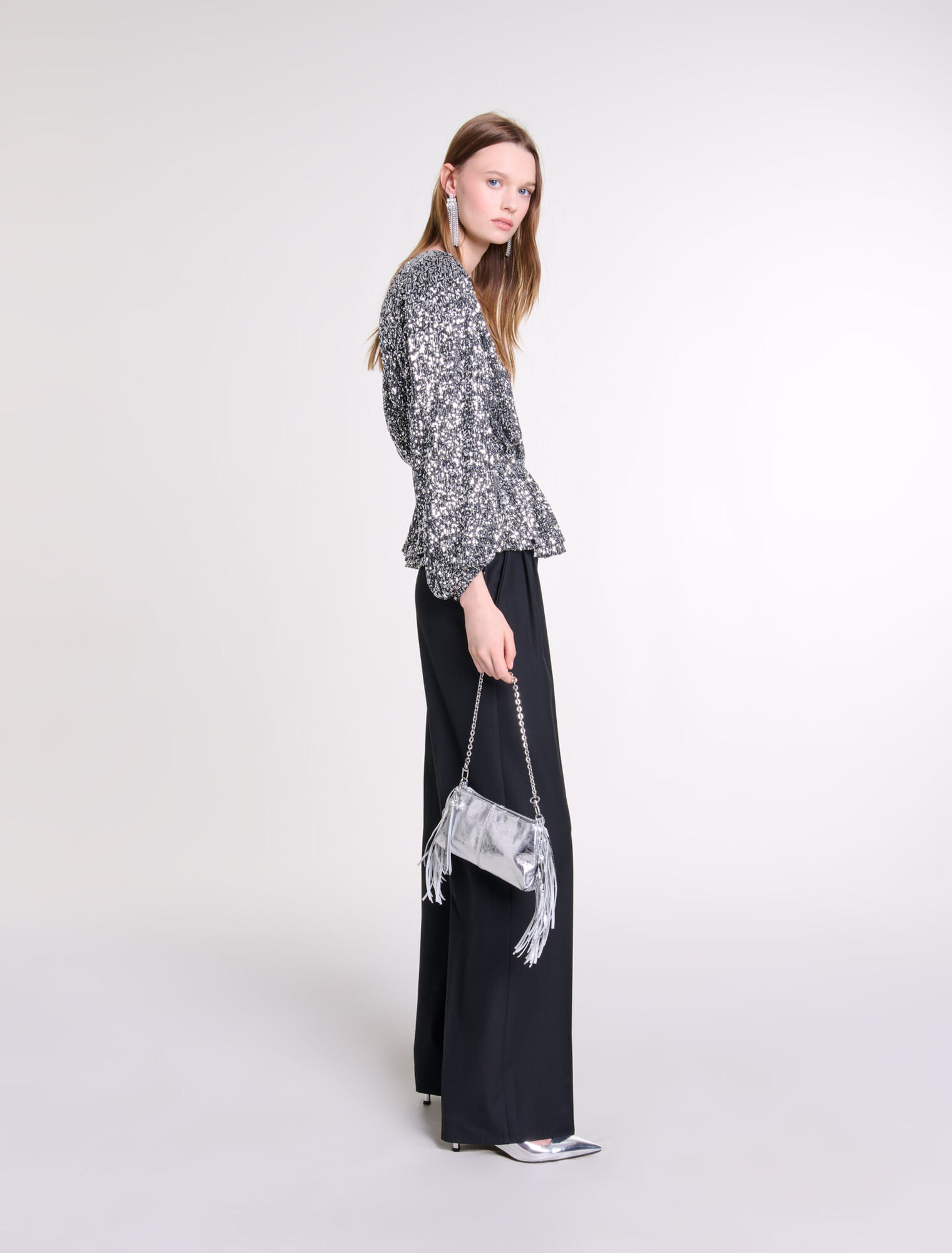 Smocked sequin top
