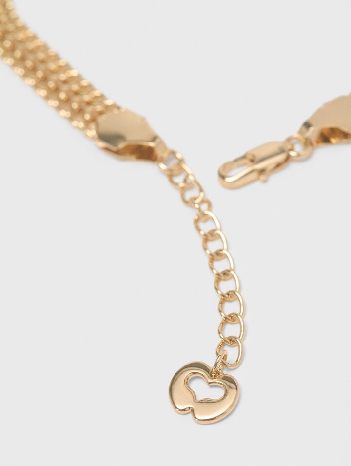 Asymmetric wide chain necklace