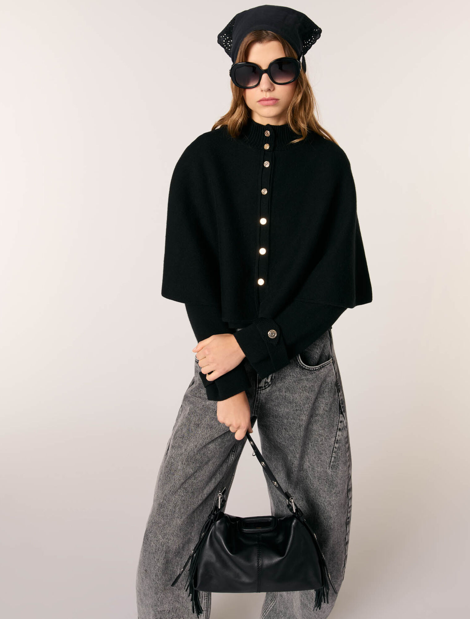 Cape-effect cardigan