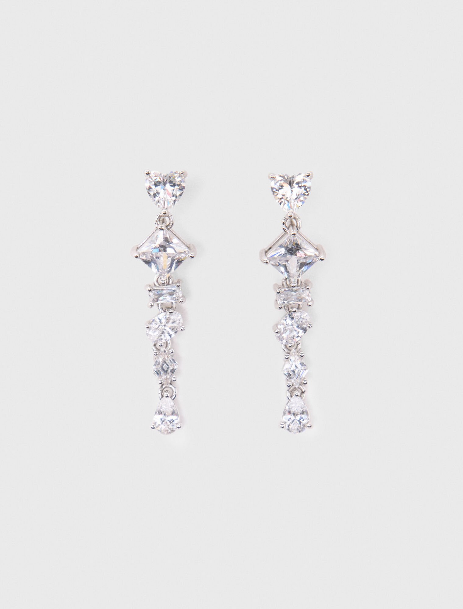 Rhinestone heart earrings