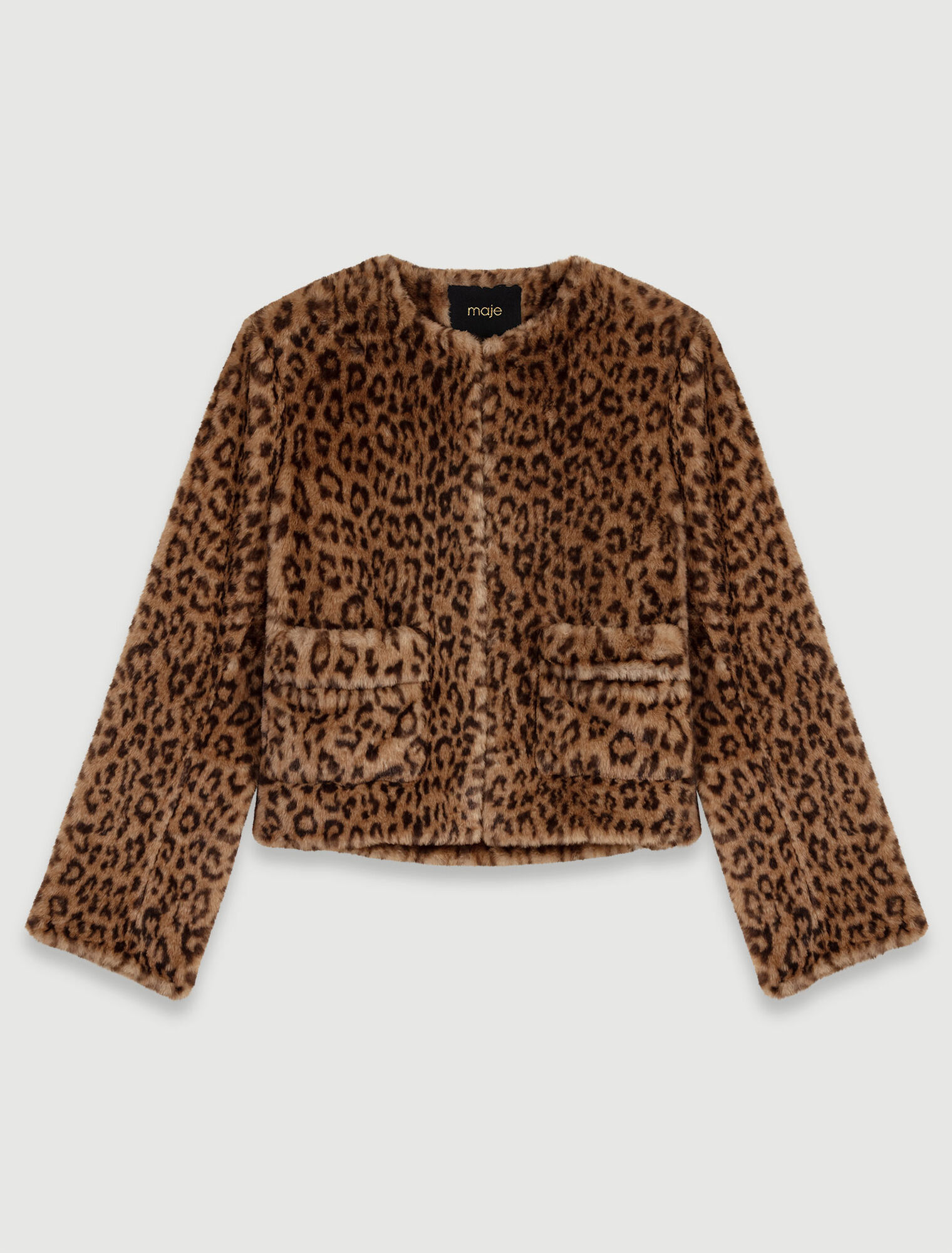 Cropped faux fur jacket
