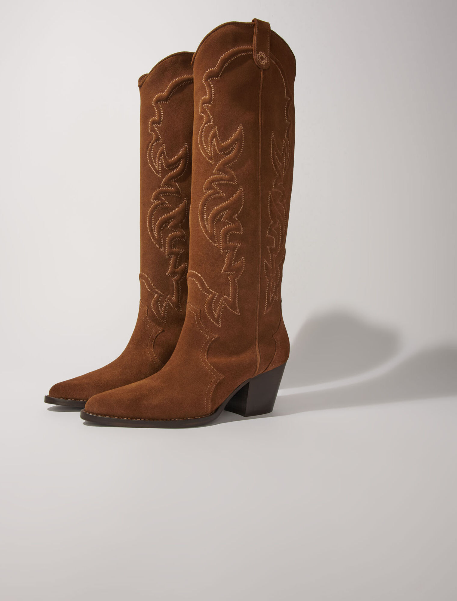 Suede cowboy boots