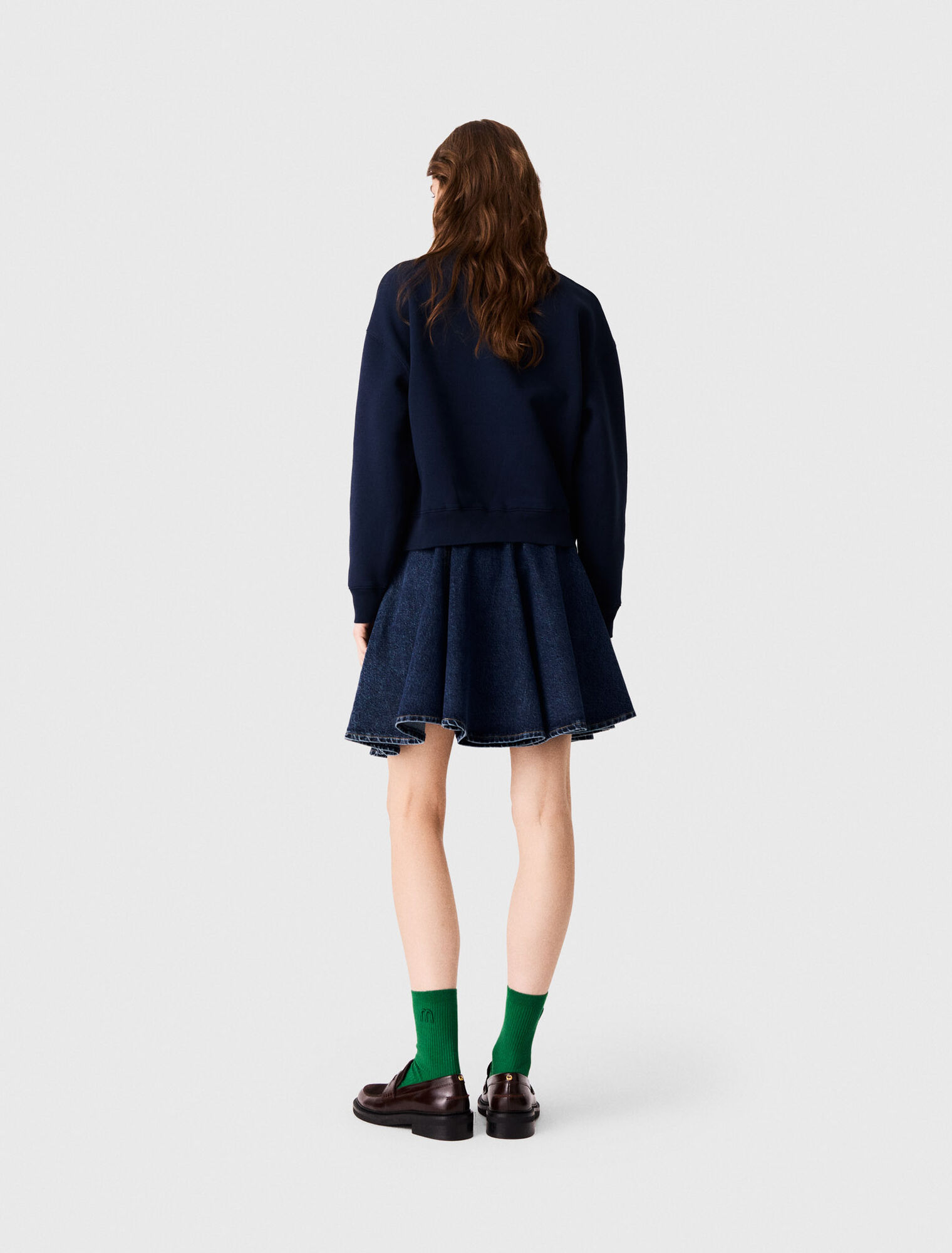 Sweatshirt with poplin details