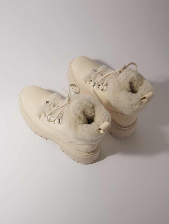 Chunky faux fur boots
