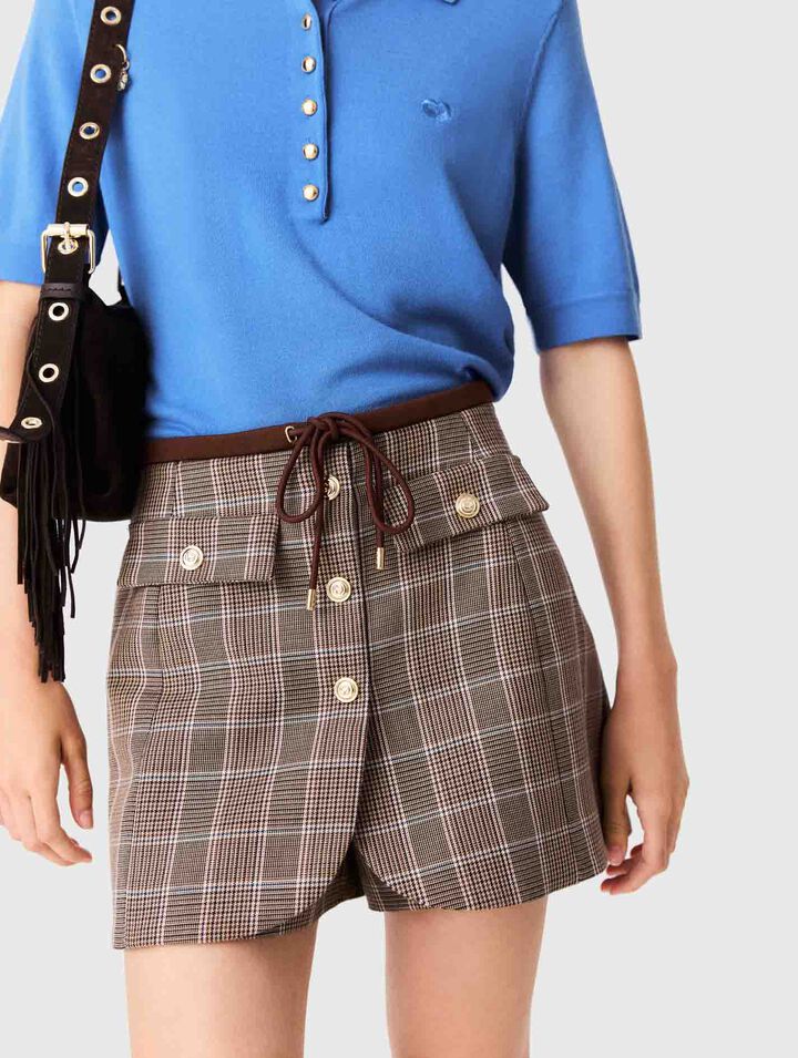 Layered-effect suit shorts