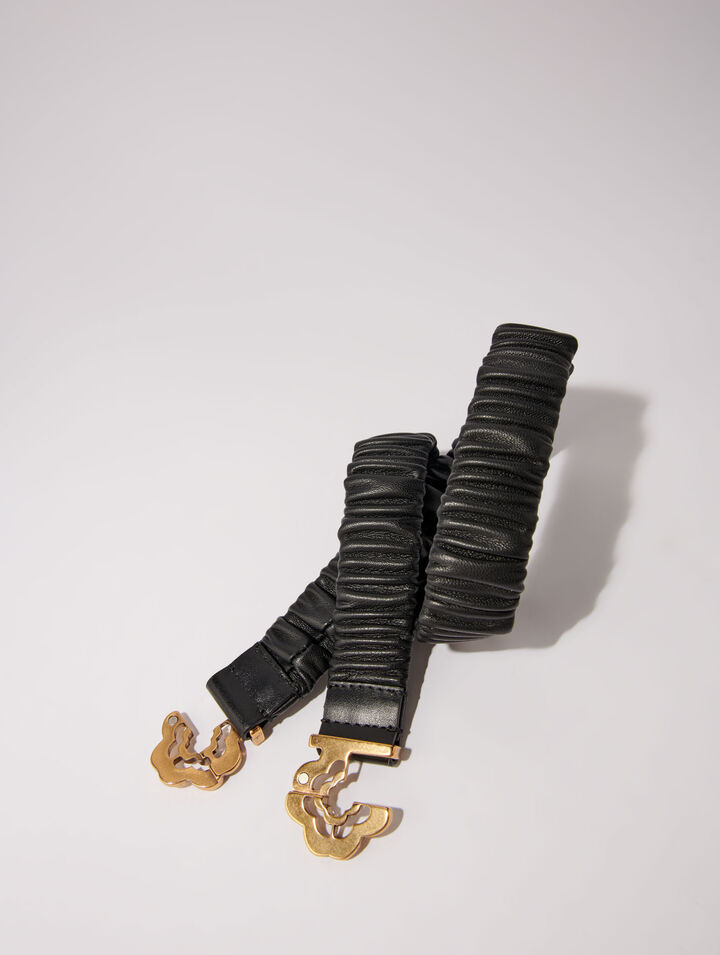 Elasticated leather belt