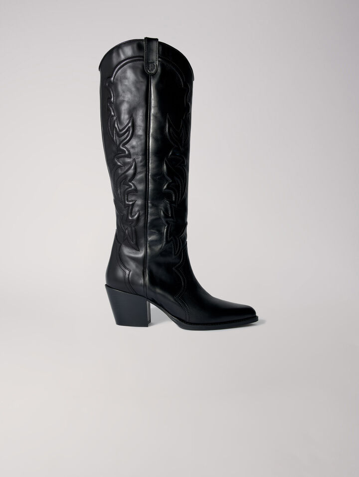 Western leather boots