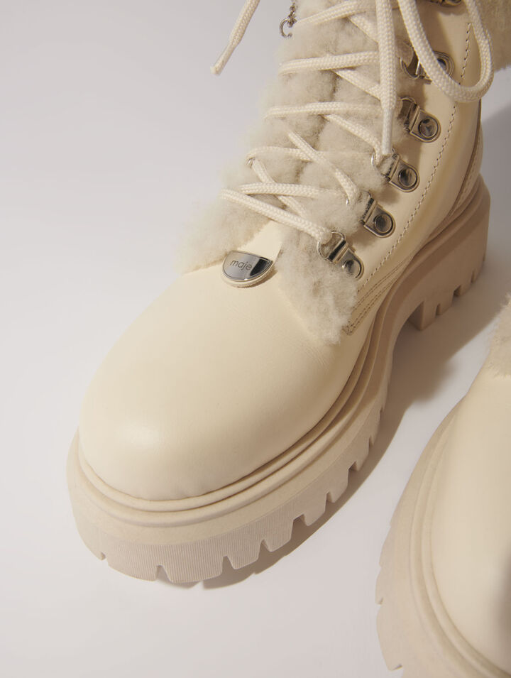 Chunky faux fur boots