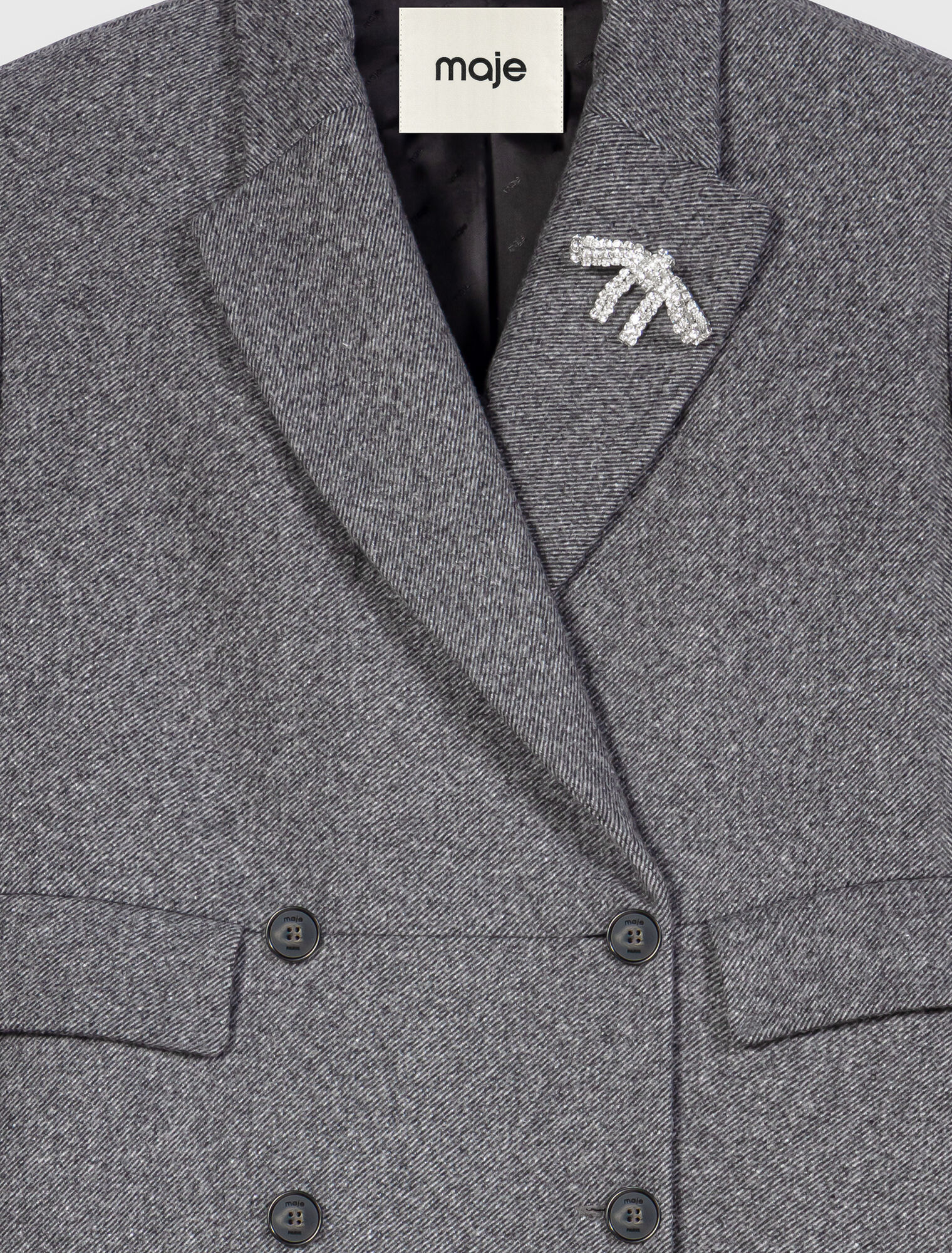 Mid-length wool blend coat