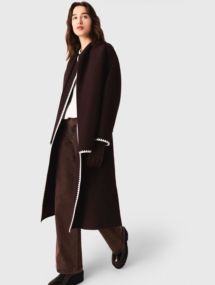 Embroidered double-faced coat