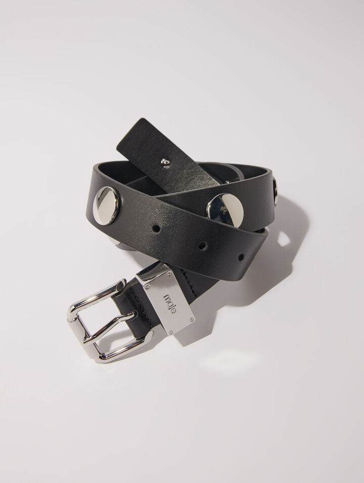 Studded leather belt