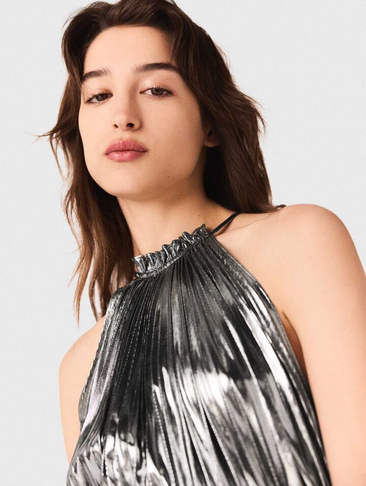 Pleated maxi dress
