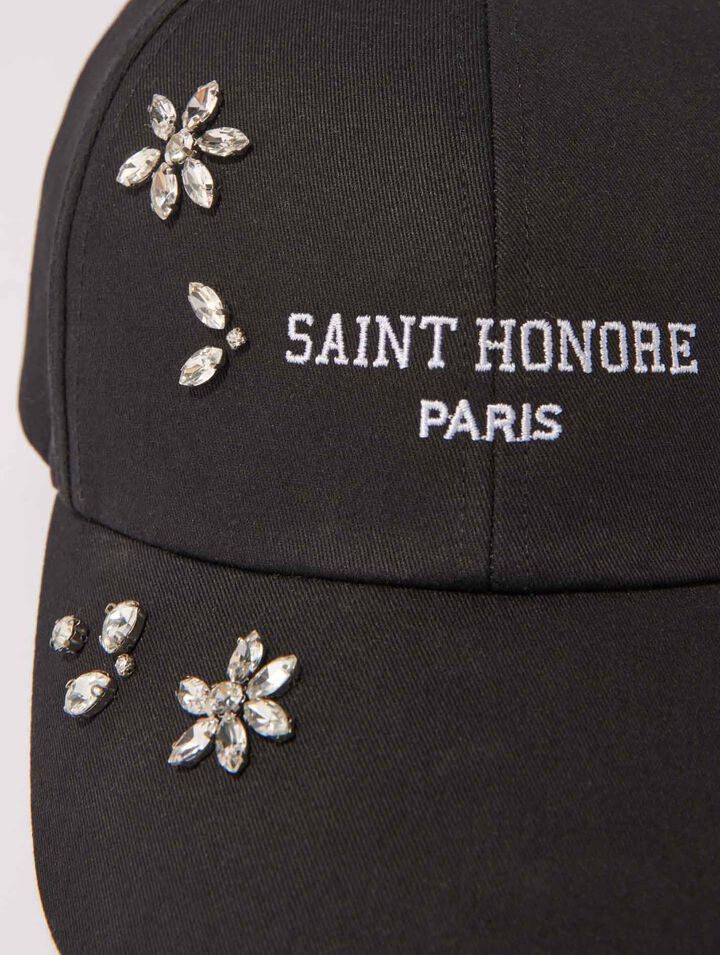 Cotton and rhinestone cap