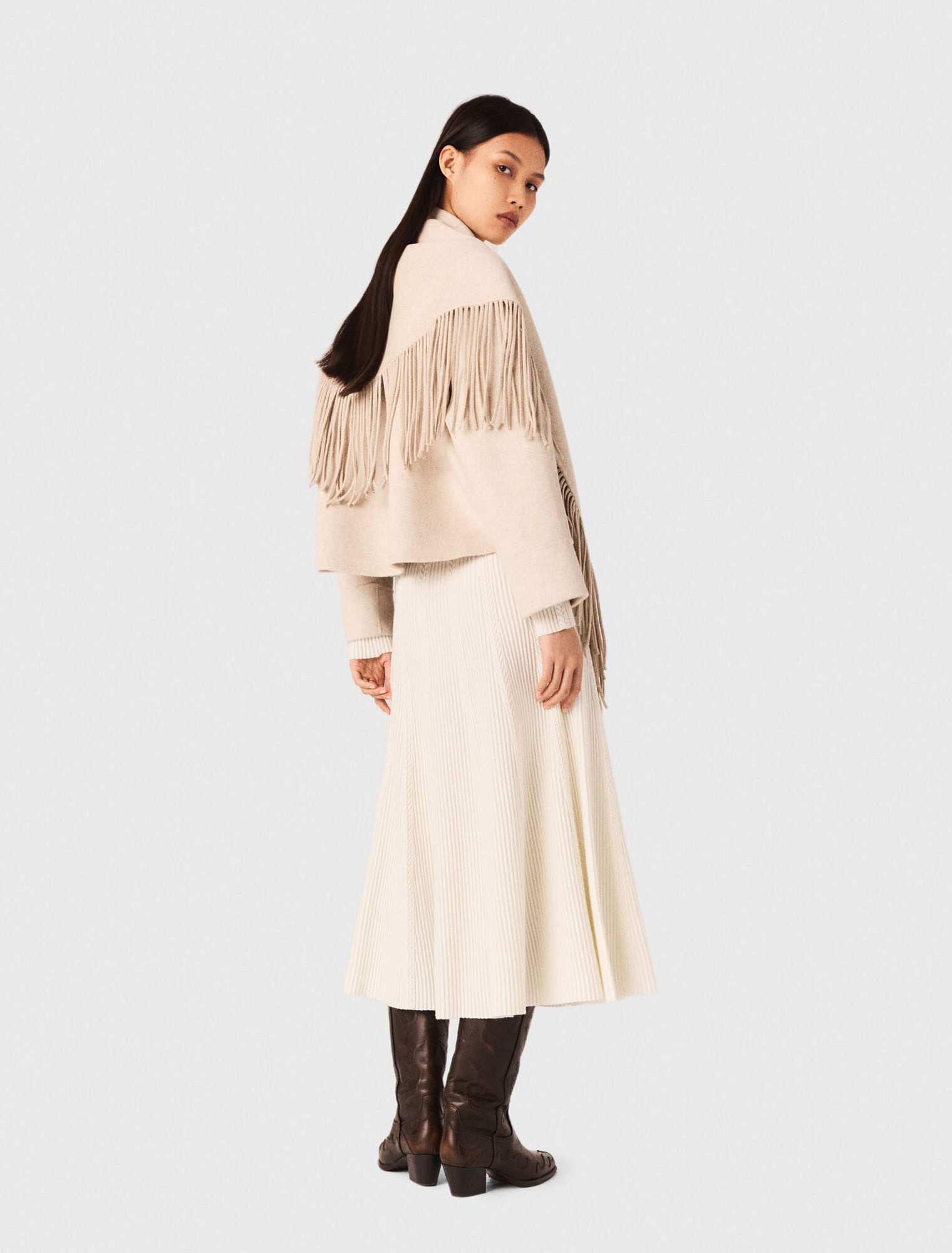 Cropped wool coat