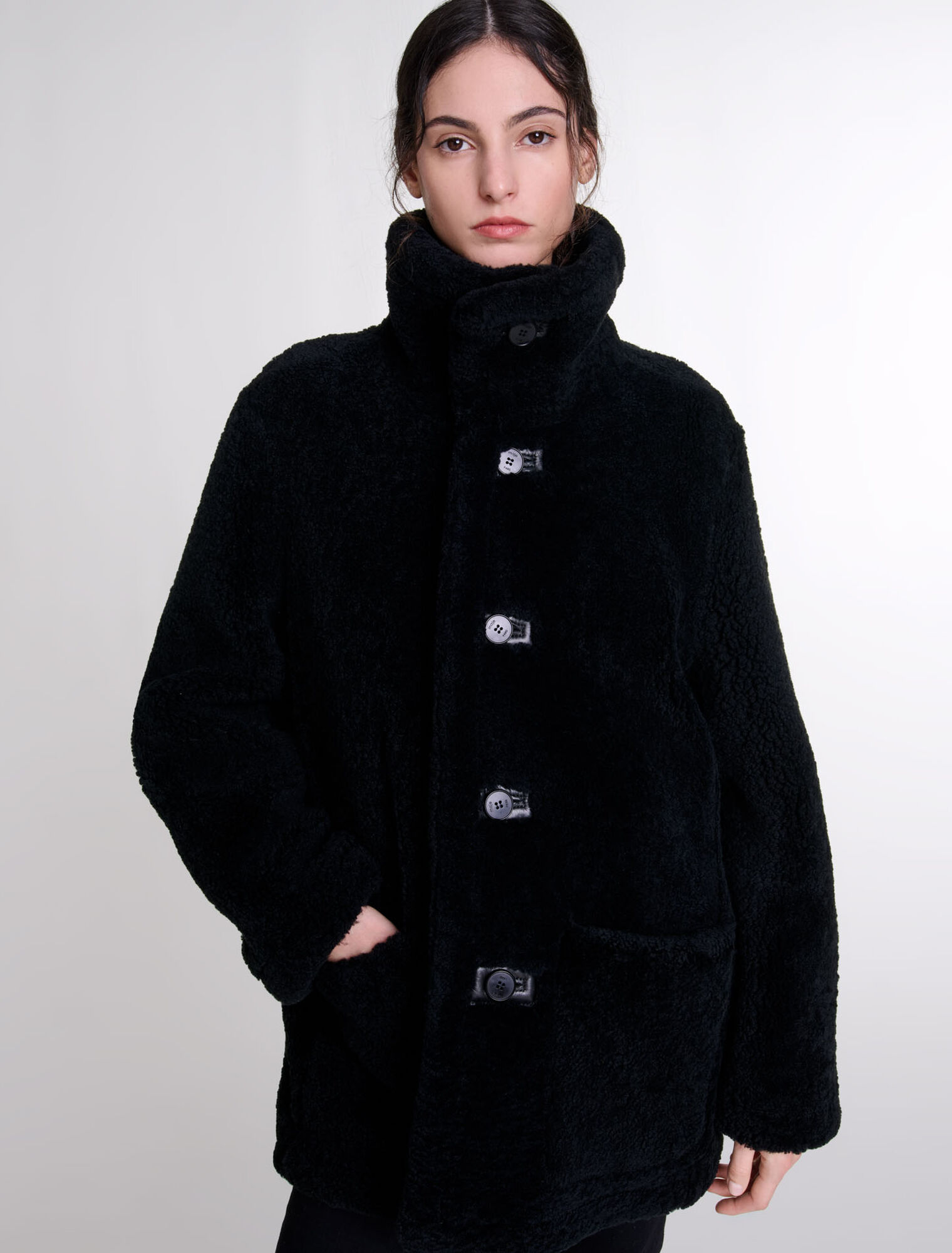 Reversible leather coat