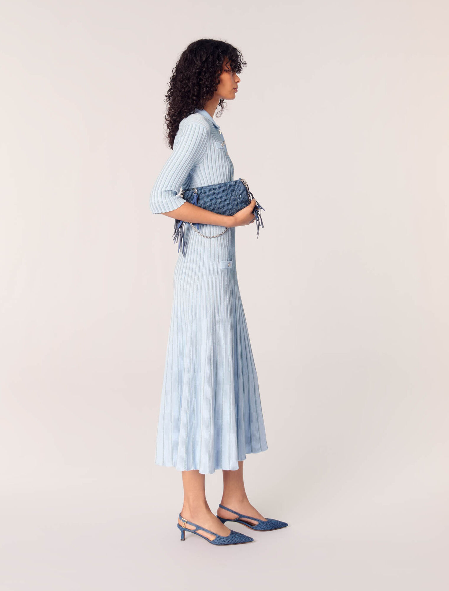 Rib knit midi dress