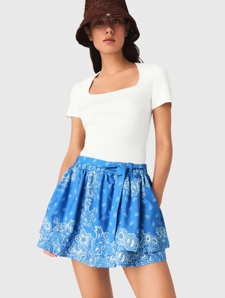 Printed ruffled skirt