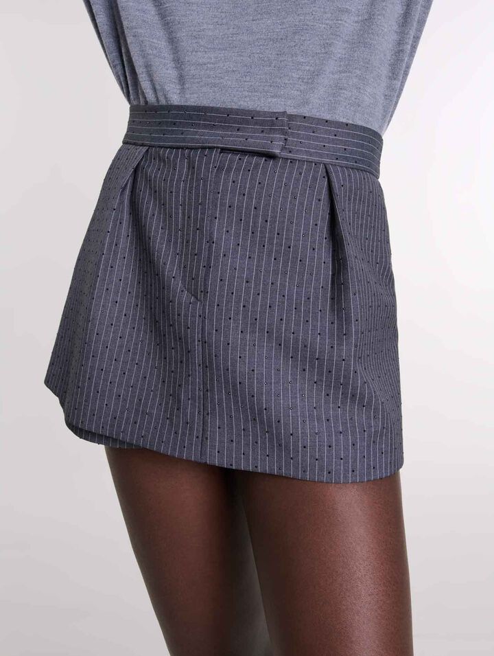 Rhinestone layered skort