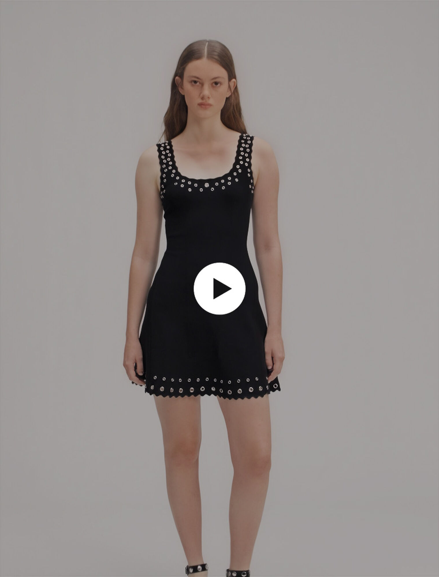 Short eyelet knit dress
