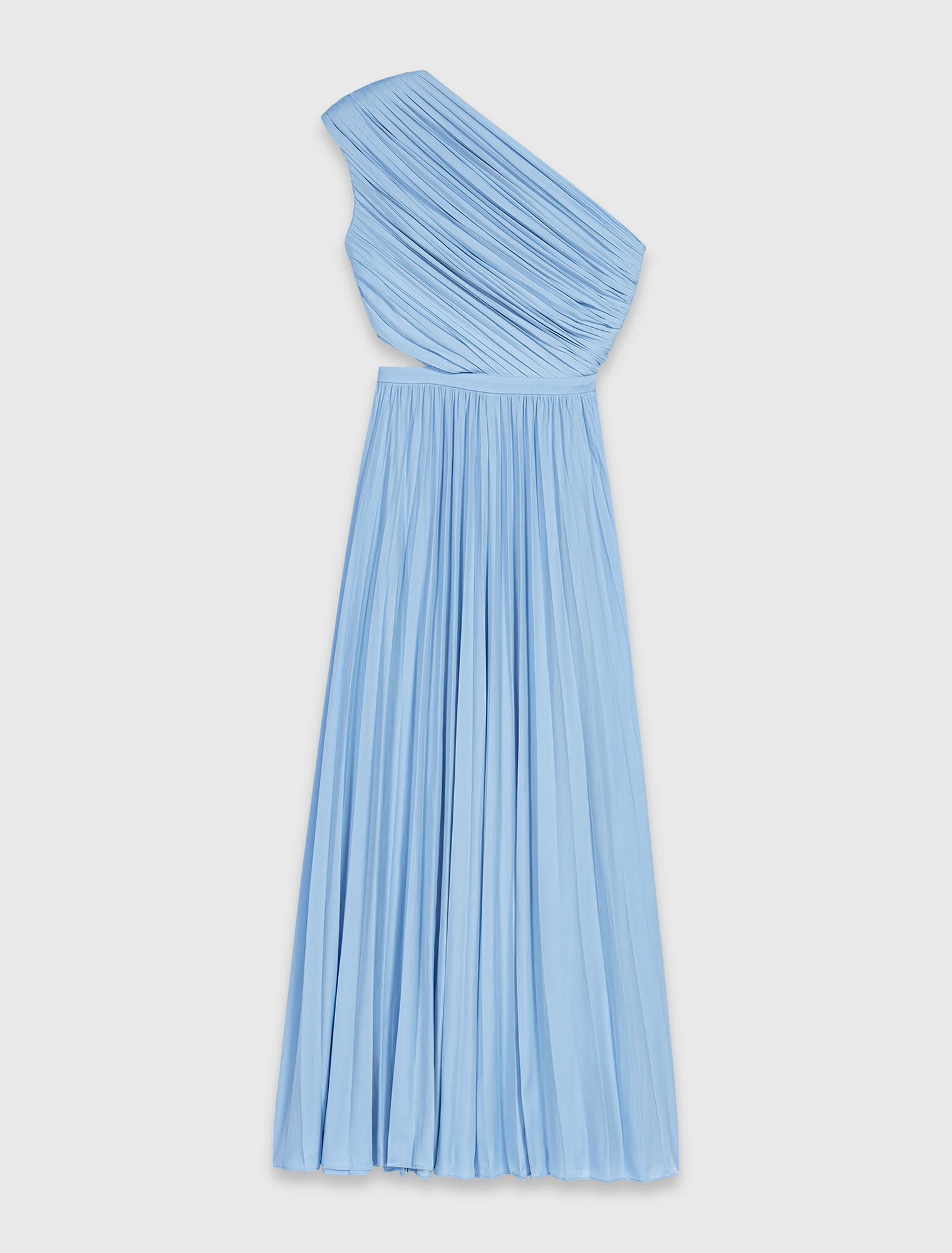 Asymmetrical pleated maxi dress