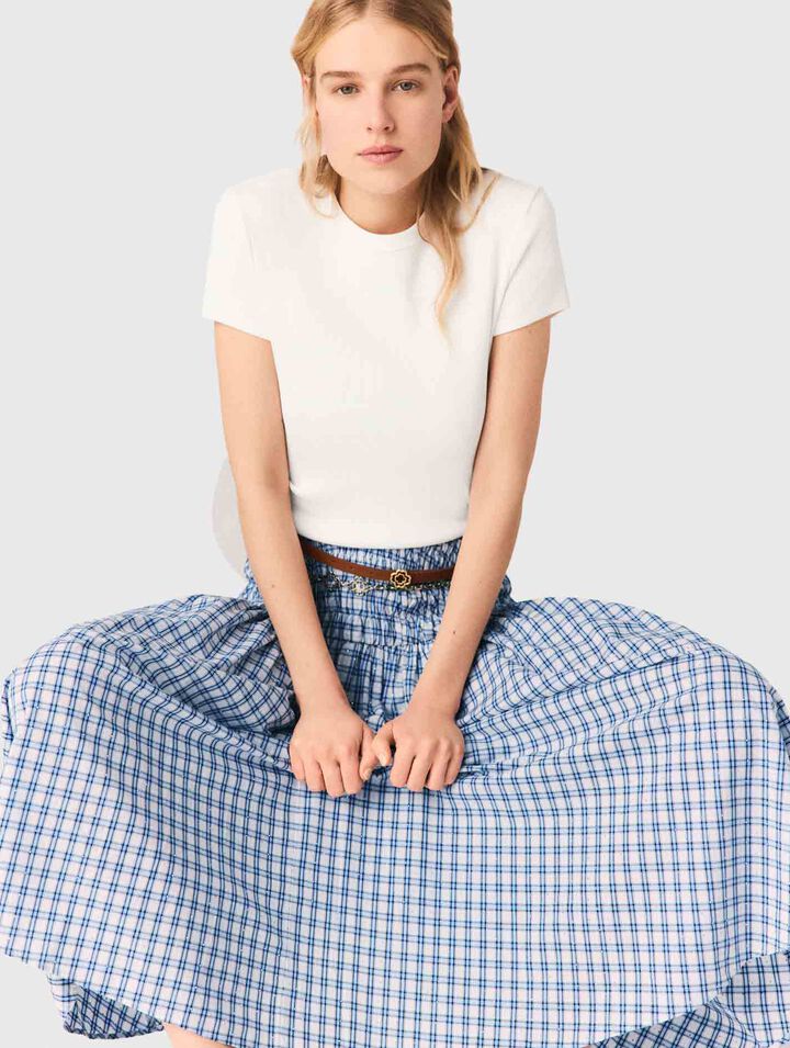 Rhinestone cotton maxi skirt