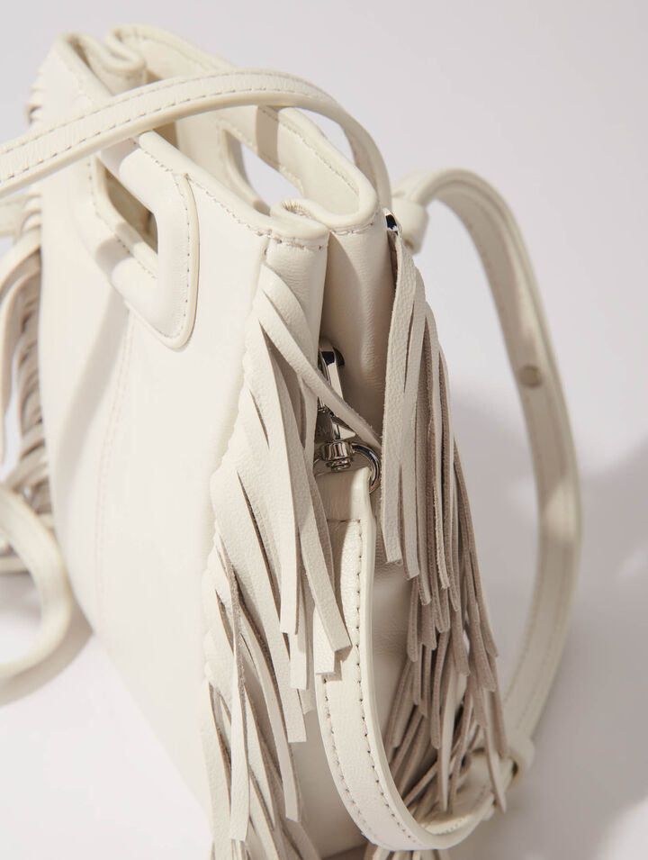M mini leather bag with diamantés