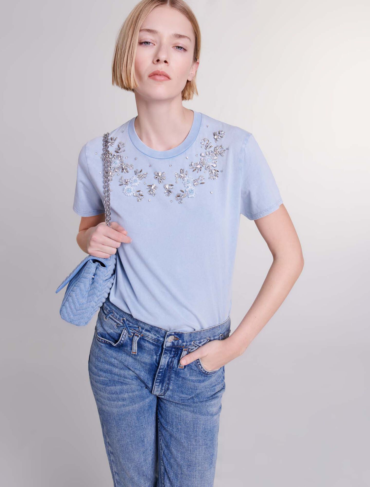 Cloverbloom denim bag