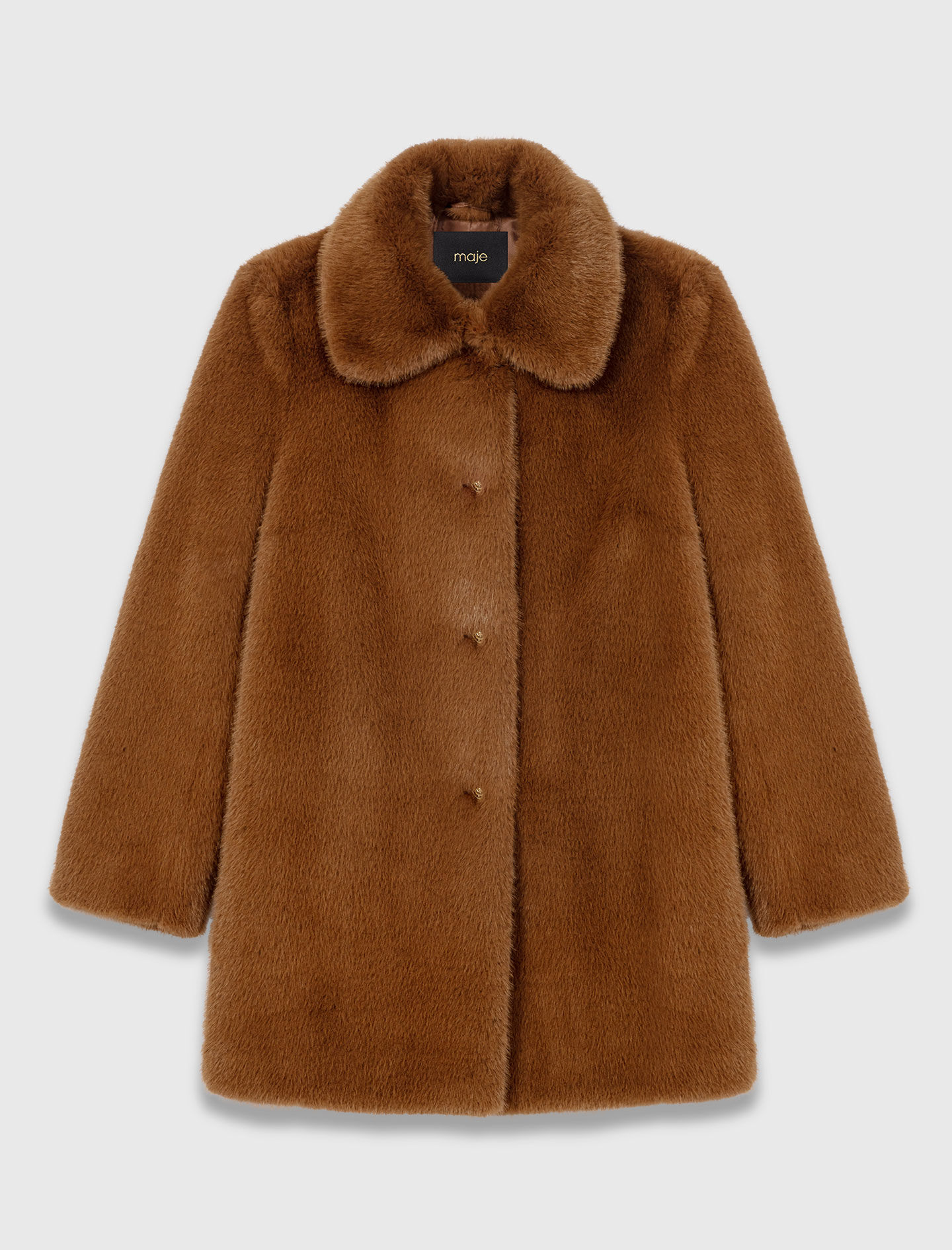 Mid-length faux fur coat Brown for Women | Maje