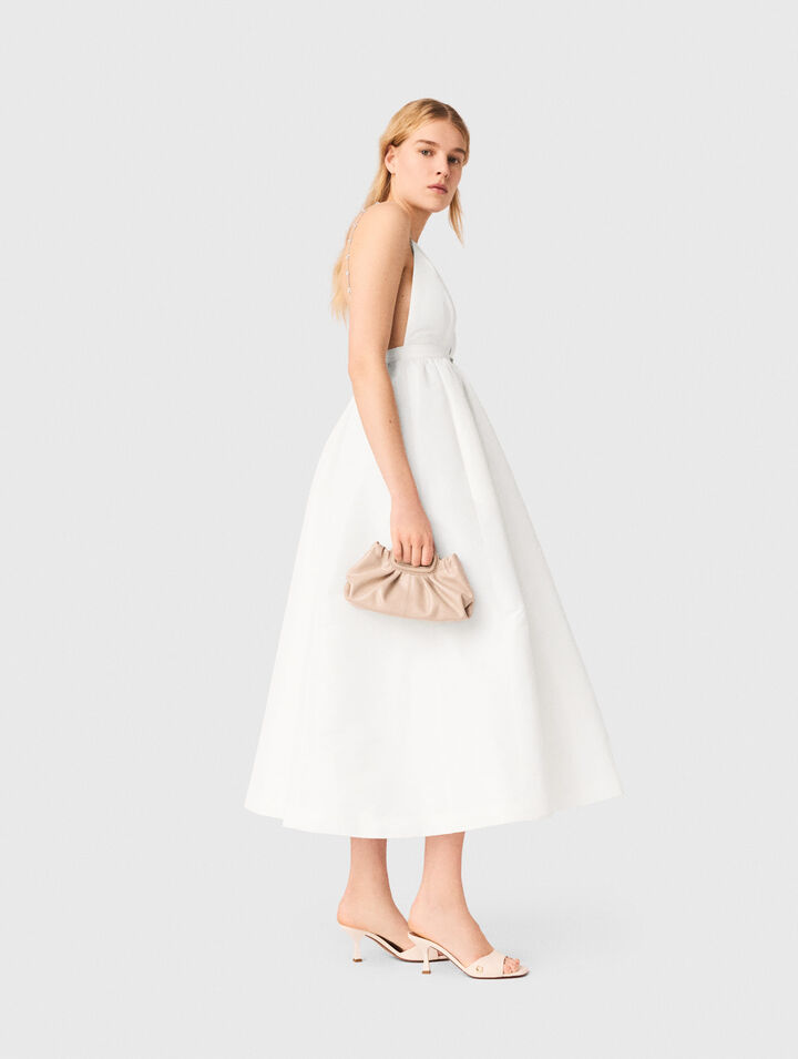 Jewelled taffeta maxi dress