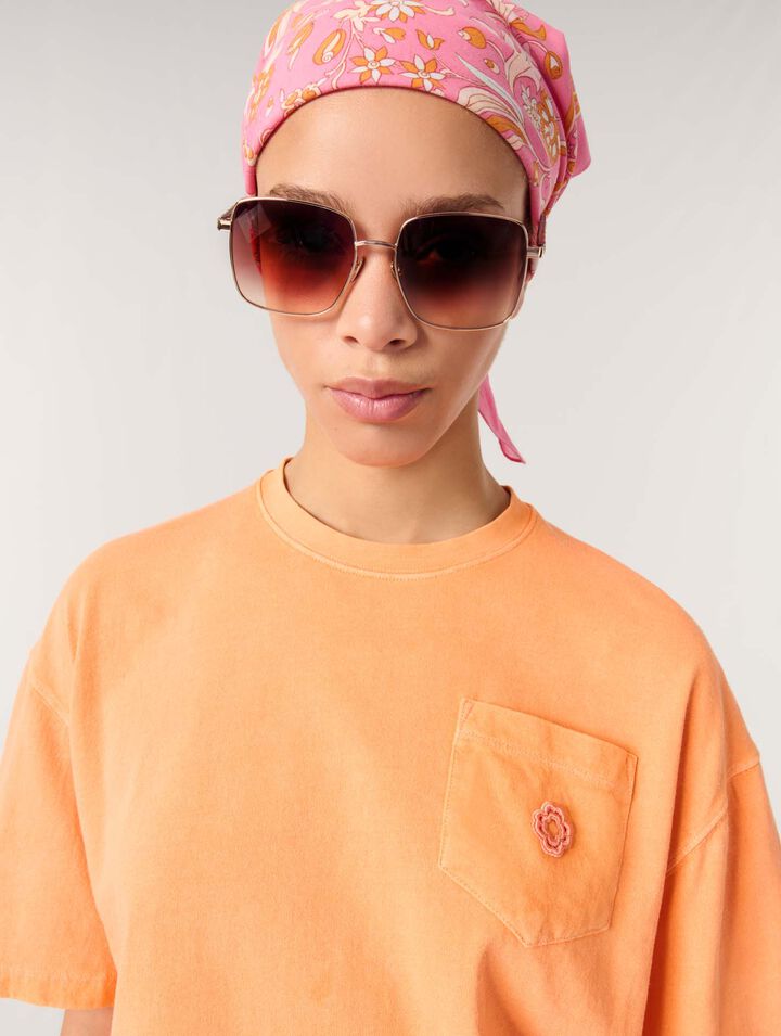 T-shirt with logo jewel detail