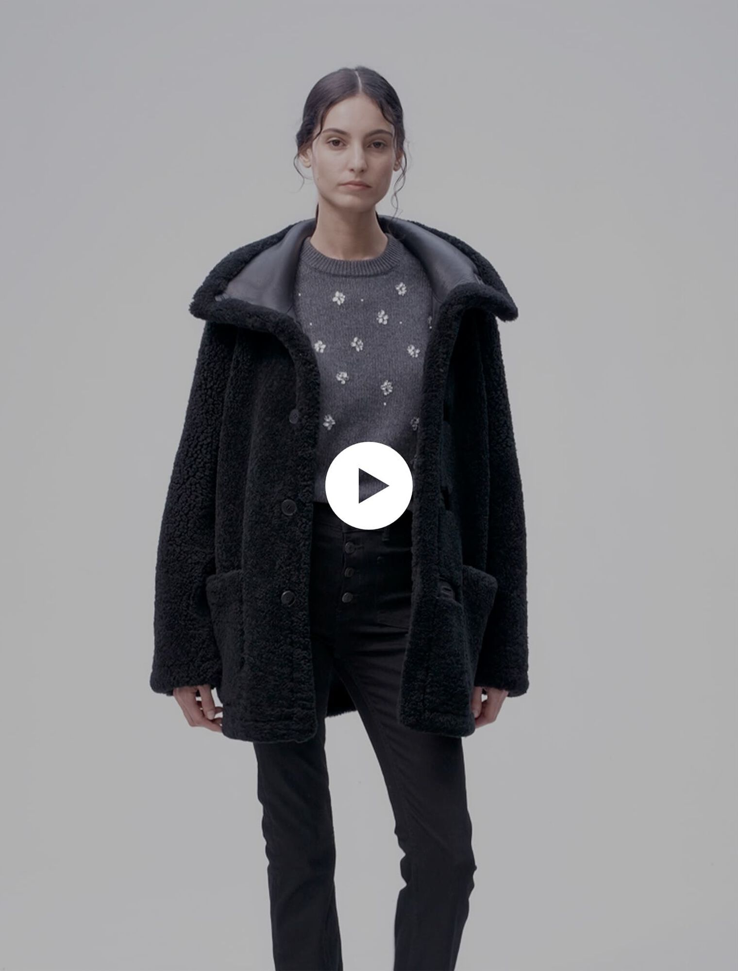 Reversible leather coat