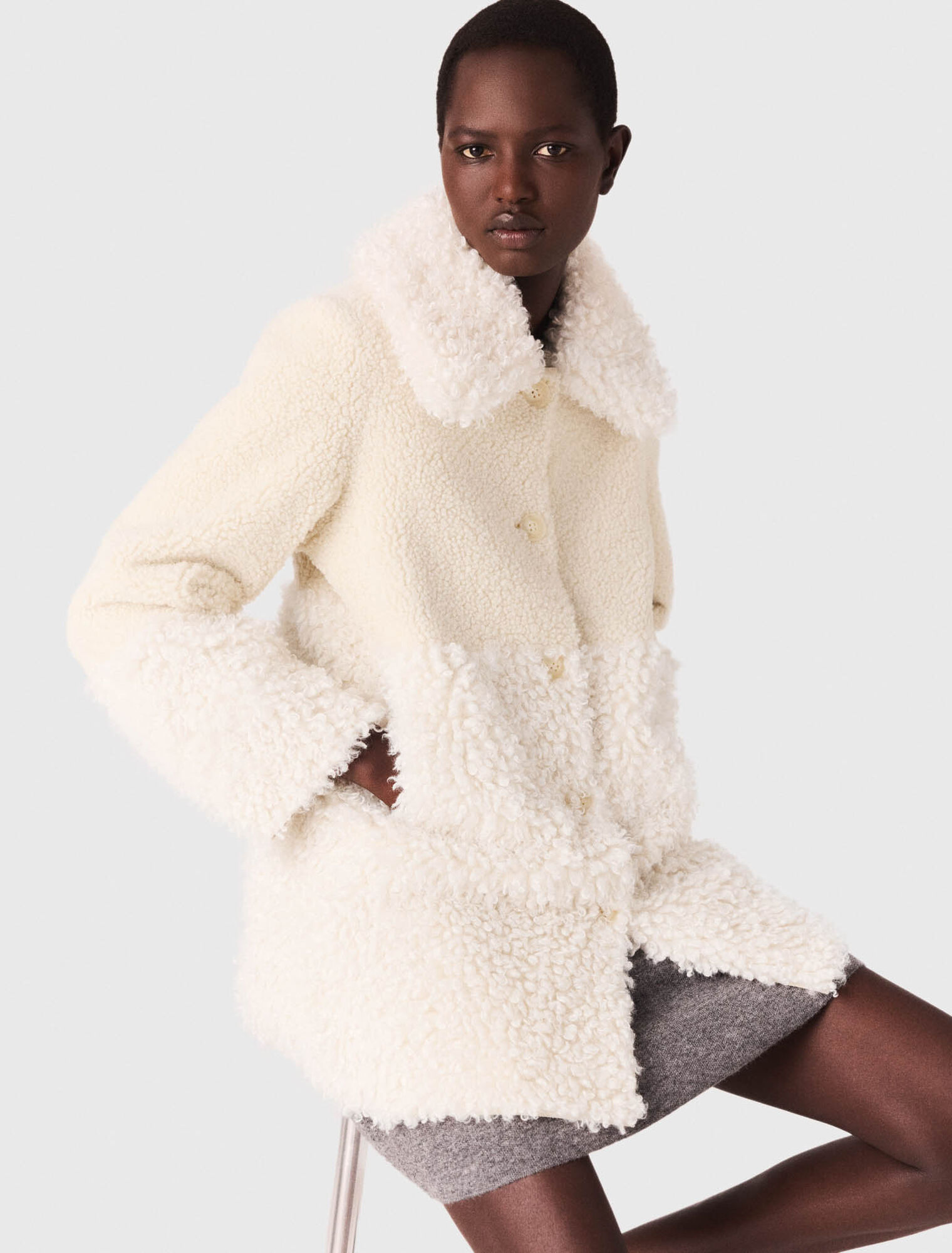 Long faux fur coat