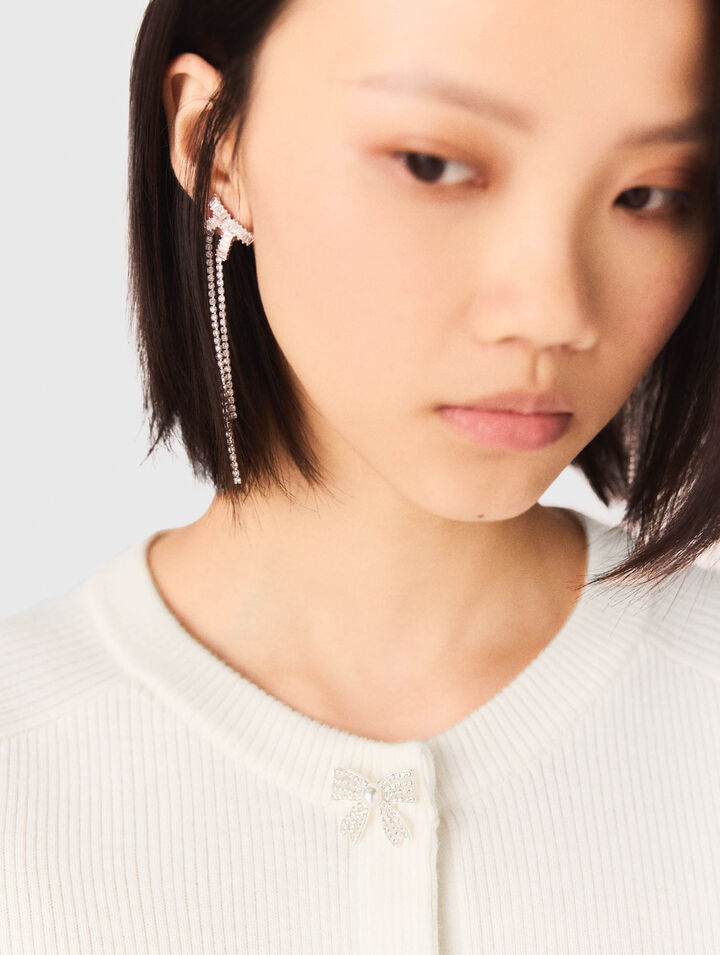 Rhinestone bow earrings