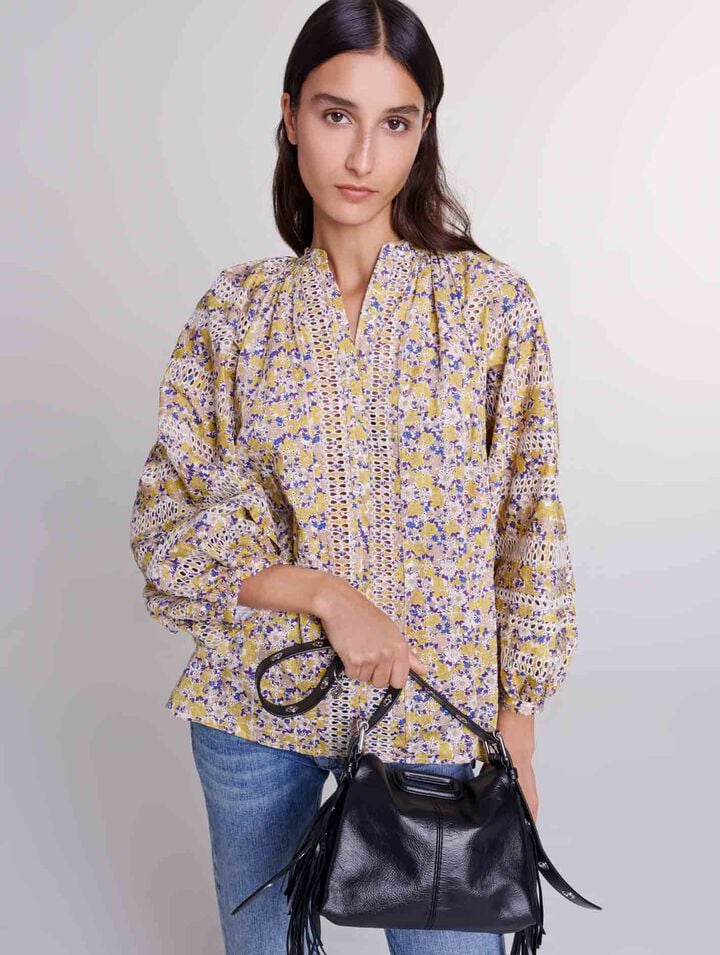 Patterned embroidered blouse