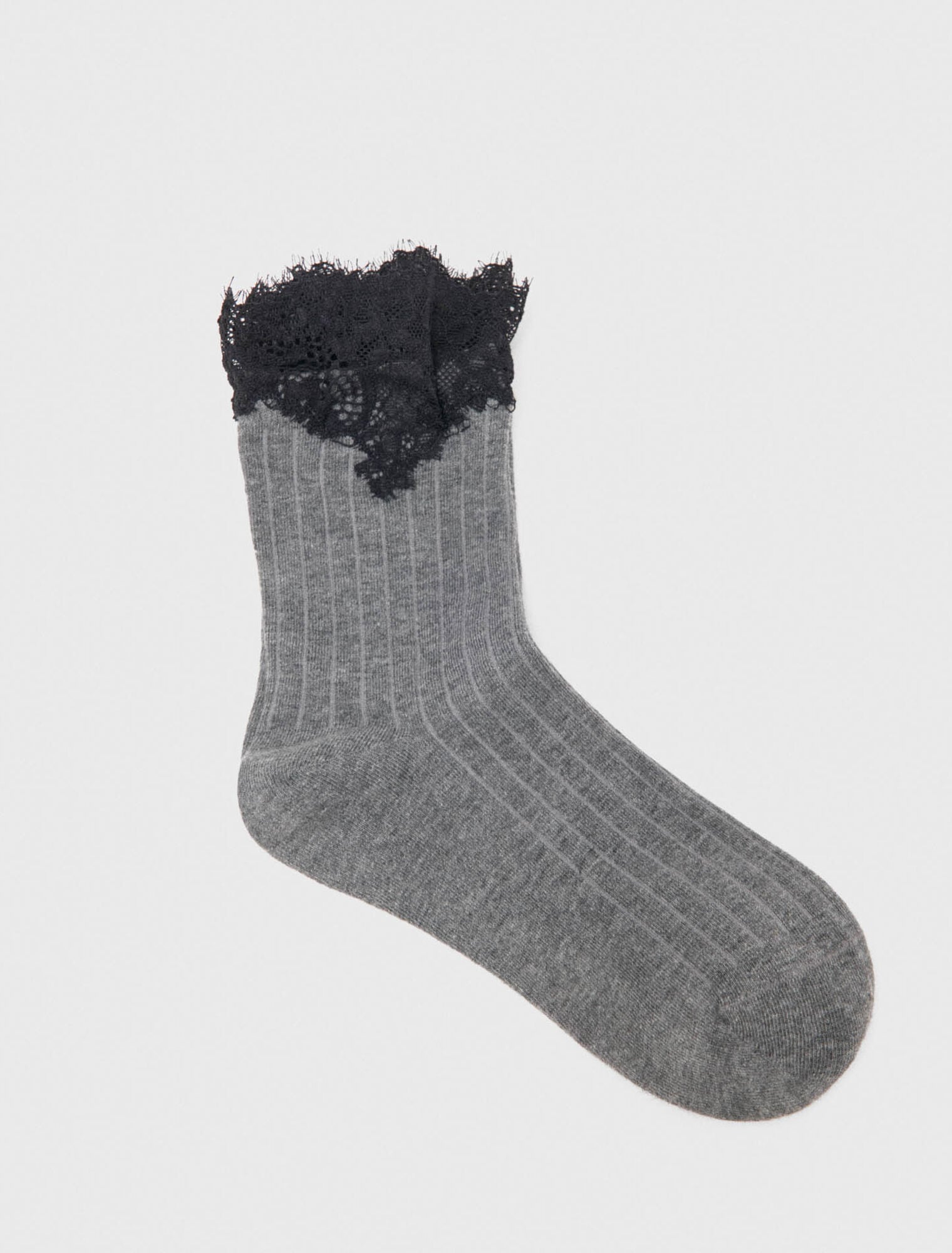 Cotton and lace socks