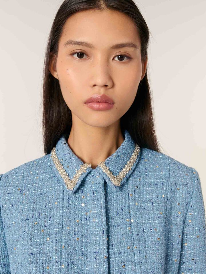 Sequin tweed short dress