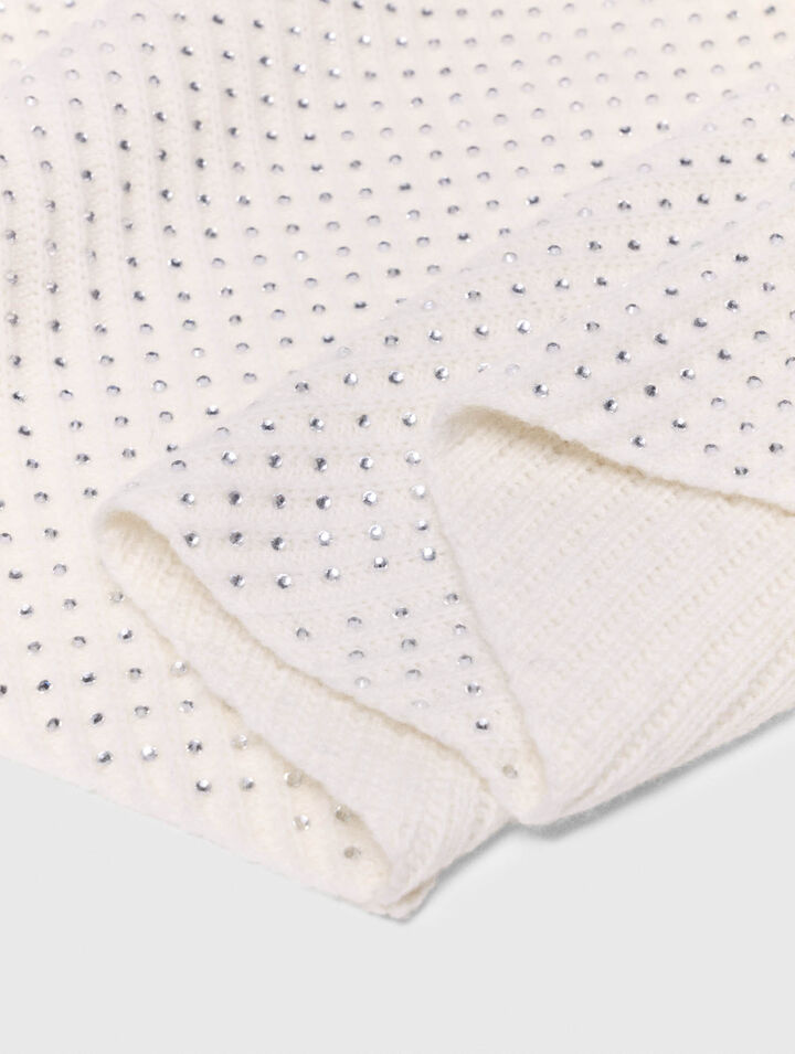 Rhinestone wool triangle scarf