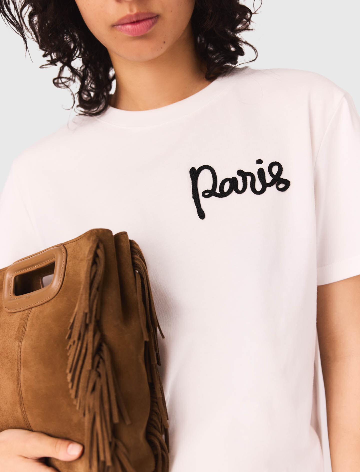 maje Paris Tシャツ T-shirt with embroidered Paris logo White for Women | Maje