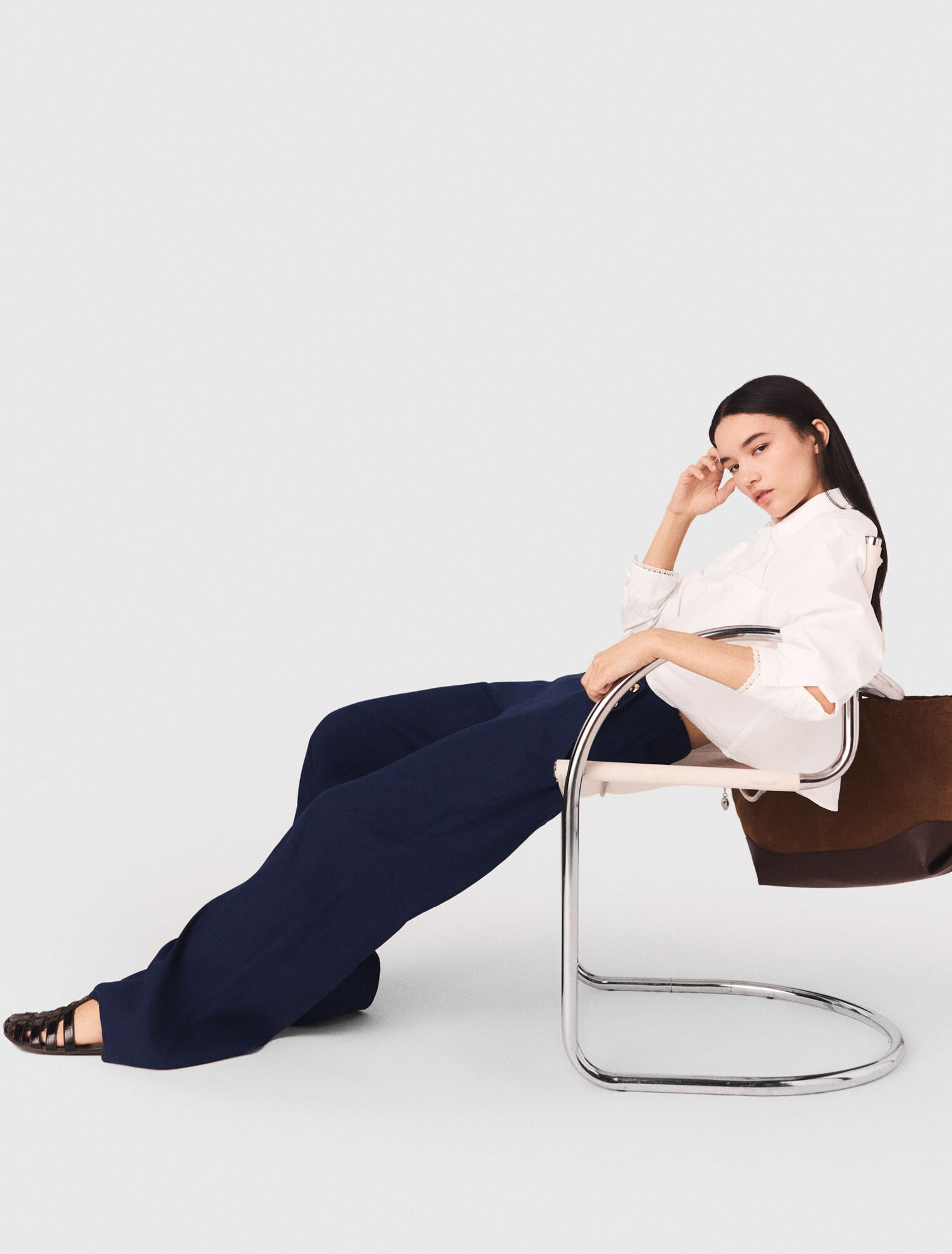 Linen-blend sailor trousers