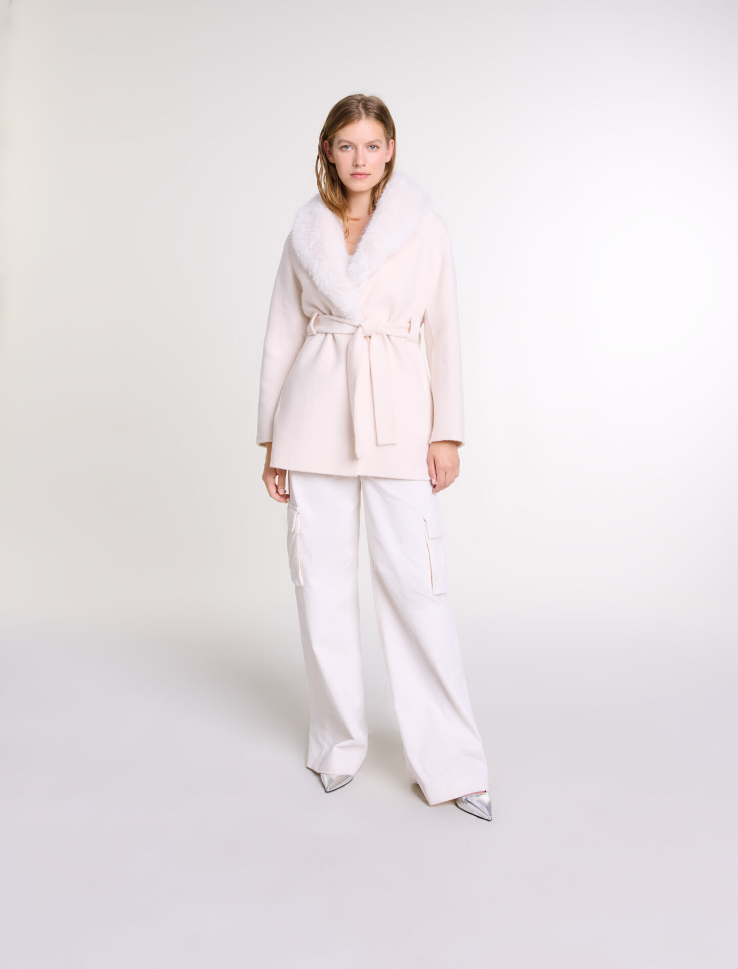 Belted short coat - Long coats | Maje