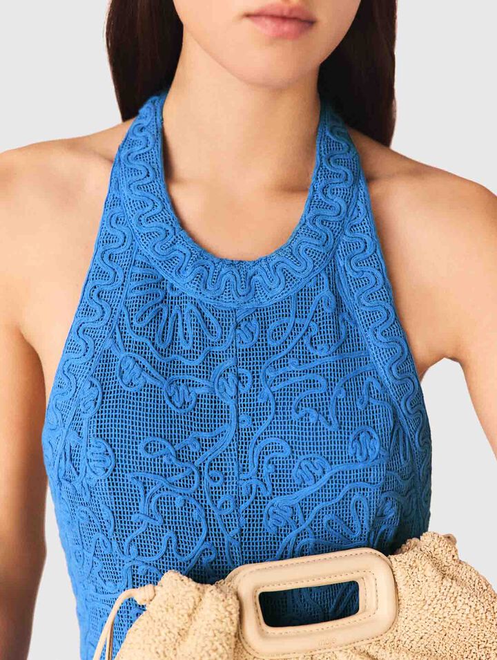 Backless guipure maxi dress